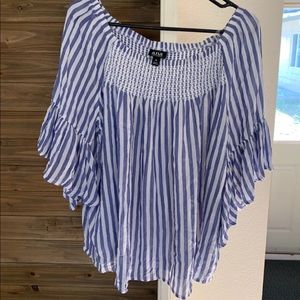 A.N.A. Blue & White striped blouse